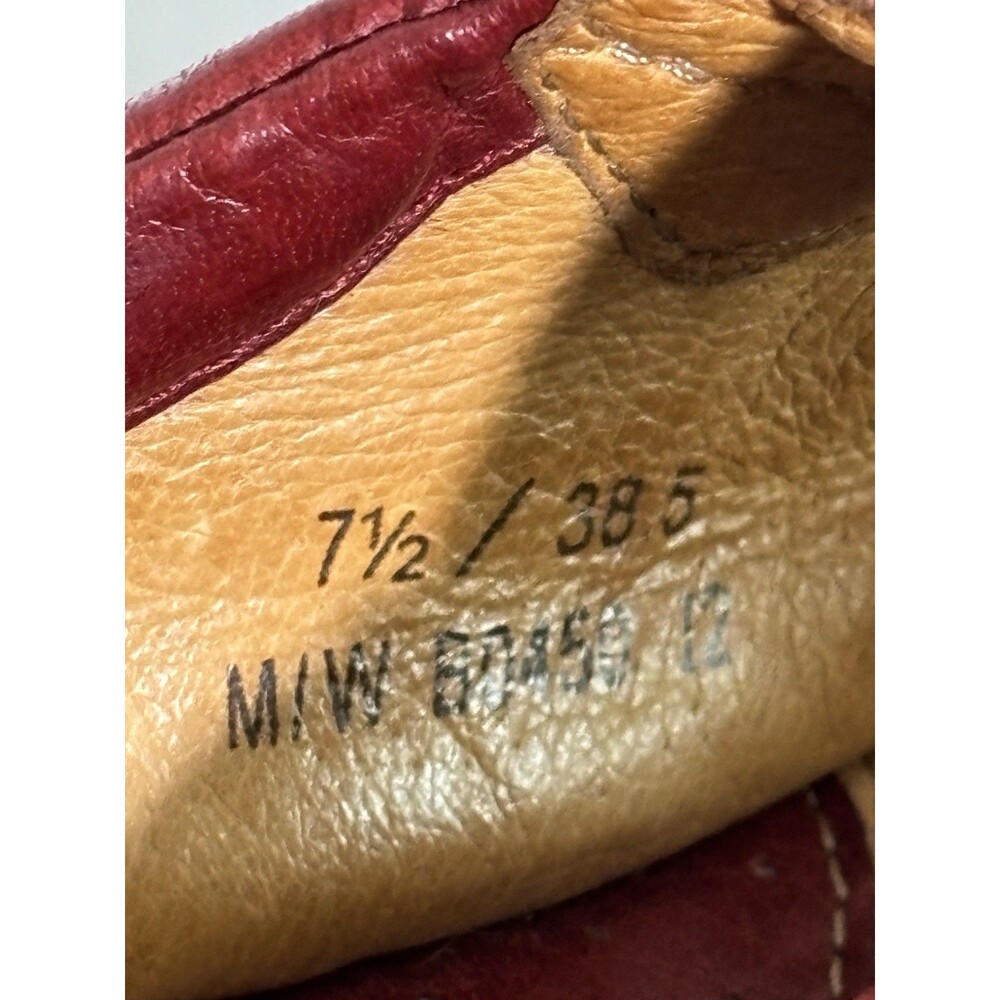 Born Mary Jane Mules Womens 7.5 Red Leather Slip On Shoe 38.5 Wide Strap Comfort - Picture 11 of 14
